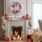 Pre-Lit 30 Inch Large Lighted Christmas Wreath for Front Door (04-red White) 21.6 x 21.4 x 7.2